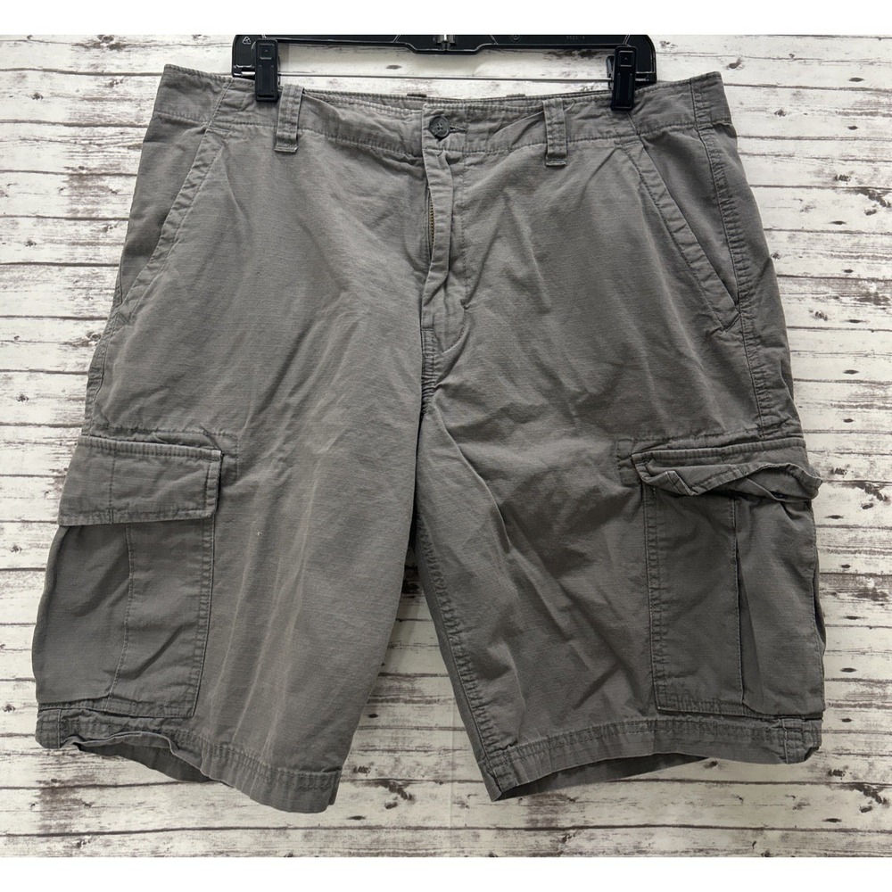 Gap Shorts Men's 36 Gray Cargo Utility Ripstop Hiking Fish Combat Loose Fit